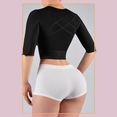Strapless top with middle sleeve breasted hood