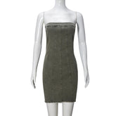 Backless Tube Denim Dress Y2K Slim Short Dresses For Clothing