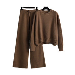 Casual Knitted Pants Set For Women