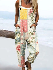 Floral Element Print Casual Jumpsuit