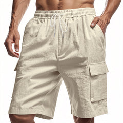 Men's Solid Colour Linen Shorts