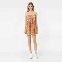 Sienna Floral Print Empire Spaghetti Strap Mini Dress