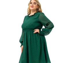 Sleeves Chiffon Cut Flower Dress