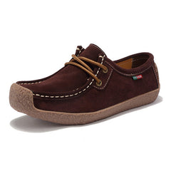 Lace-Up Flat Heel Loafers