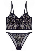 Embroidered Lace and Steel Bone Overlay French Lingerie Bra