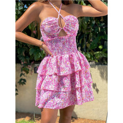 Style Printed Cross Wear Dress