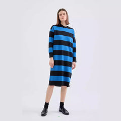 Ladies Striped Dress Sweater