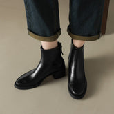 Womens Genuine Leather High-Heel Ankle Boots Fall Style For Seasons
