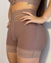 Lace Stitching Butt Lifting Slimmer Front Buckle Shaping Shorts