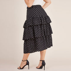 Polka dot pleated skirt