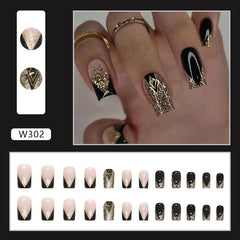 Explosive Shiny French Wearable manicure
