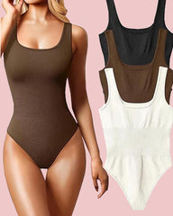 Bodysuits Ribbed Square Neck Sleeveless Tank Tops Bodysuits