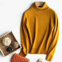 Turtleneck sweater with a knitted bottoming sweater