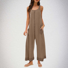 Casual Loose Jumpsuit Sleeveless U-neck One-piece