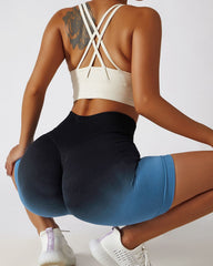 Ombre High-Rise Seamless Scrunch Butt Shorts