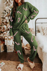 Christmas Sequins Long Sleeve Pants Two-piece Set Casual Set