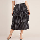 Polka dot pleated skirt