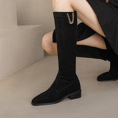 Below The Knee Over-the-knee Skinny Low Heel Large Size Boots