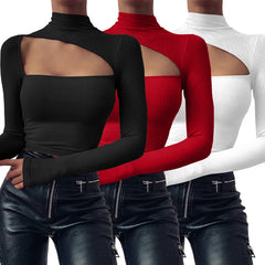 Irregular Slim Long-Sleeved Blouse Women