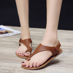 Sandals Low Heel Ankle Velcro Plus Size 43 Foreign Trade Sandals