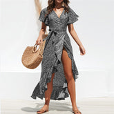 Printed Chiffon Long Dress �Flowing Elegant Maxi Dress