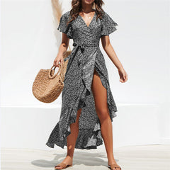 Printed Chiffon Long Dress �Flowing Elegant Maxi Dress