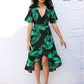 Deep V Neck Long Dress
