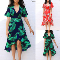 Deep V Neck Long Dress