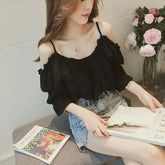 Chiffon Shirt S One Word Strapless Strapless Shirt