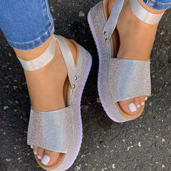 Rhinestone Sandals Platform Shoes For Women