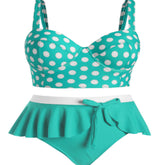 Large Plus Size Swimwear Female Push Up Bikini With Wave Bikini Set Two Pieces Swimsuit Bathing Suit Swim Beach Dress