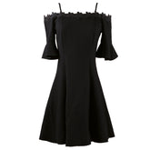 Slimline A-line dress lace strapless off-the-shoulder dress