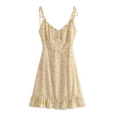 French Vintage Floral Printed Dress �Romantic Retro Elegance