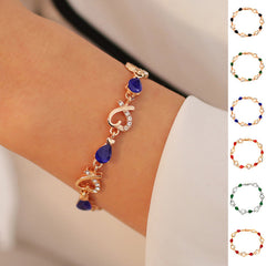 Heart-Shaped Bracelet with Rhinestones