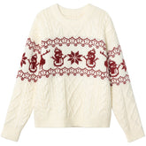 Loose Christmas Jacquard Geometric Sweater
