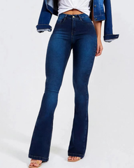 High Waist Slim Stretch Flared Jeans