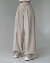High-Waisted Wide-Leg Pleated Trousers for Women
