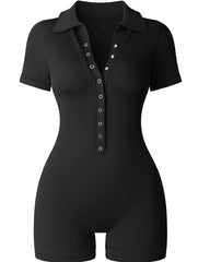 Deep V-Breasted Short-Sleeved Body Shaper