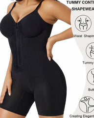 High Elastic Zipper Adjustable Straps Breathable Mesh Design Tummy Control Body Shaper