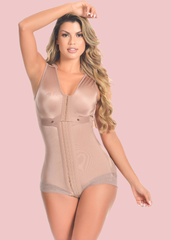 Black Body With Adjustable Front Closure Lace Body Shaper