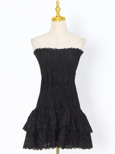 Y2K Tube Top Pleated Mini Dress �INS Printed A-Line Beach Party Dress for Women