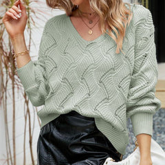 Long-sleeved Solid Color Pullover Loose Sweater
