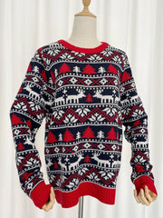 Christmas Deer Sweater Loose Round Neck