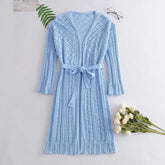 Long knit cardigan dress