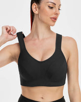 High Impact Full Coverage Plus Size Sports Bra-Black