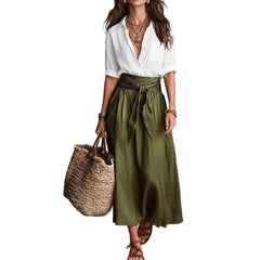 Casual Skirt And Shirt Two-Piece Set