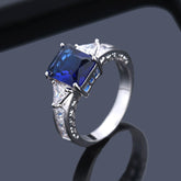 Elegant Square Zircon Copper Womens Ring