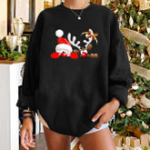 Christmas Elk Pattern Printed Sweater