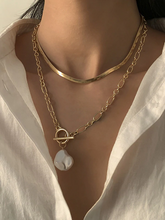 Fashion Hip-Hop OT Buckle Flat Ssnake Bone Necklace