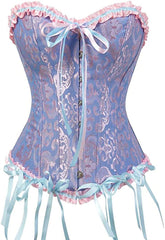 Frill Trim Lace Up Back Corset